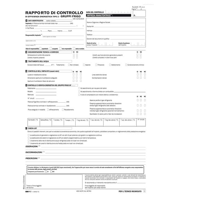 Rapporti controllo efficienza energetica T2 - 3 copie snap - 31 x 21cm - 25 fog…