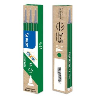 Refill a sfera Frixionball - punta 0,5mm - verde - Pilot - set 3 refill