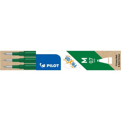 Refill a sfera Frixionball - punta 0,7mm - verde - Pilot - conf. 3 pezzi