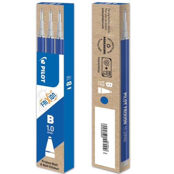 Refill sfera frixionball clicker - punta 1,0 mm - blu - Pilot - conf. 3 pezzi