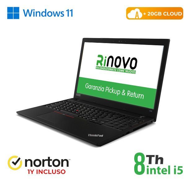 RINOVO NB LENOVO ThinkPad L590 i5-8X00 DDR4 8GB SSD 256GB 15.6" W11P CLOUD20GB …