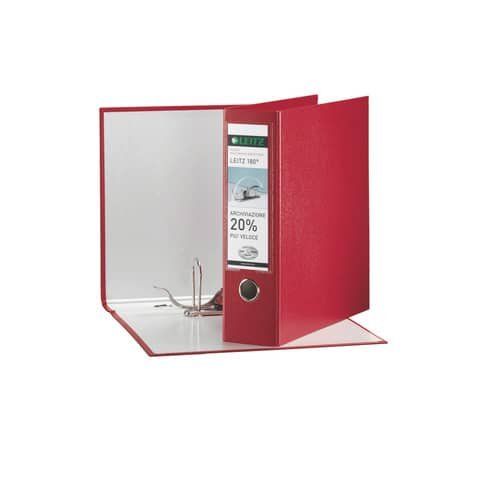Registratore Leitz 180° G65 - dorso 8 cm - protocollo 23 x 33 cm - rosso - Leitz