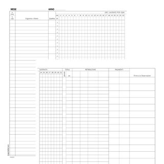 Registro presenze mensili - 48 pagine - 31 x 24,5 cm - DU131301200 - Data Uffic…