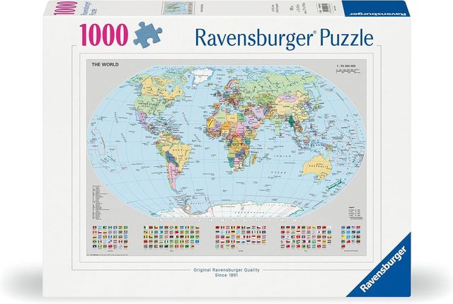 Ravensburger Puzzle 1000 PC illustrated - Mappamondo politico 12000065