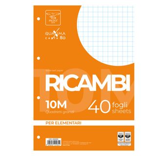 Ricambi forati Quaxima - A4 - 10 mm - 80 gr - Pigna - conf. 40 pezzi