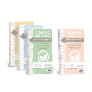Ricambi forati riforzati ecologico - A4 - 1 rigo - 100 gr - Favini - conf. 40 p…