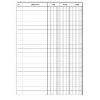 Registro Dare-Avere-Saldo - 96 pagine - 17 x 12 cm - DU133300000 - Data Ufficio
