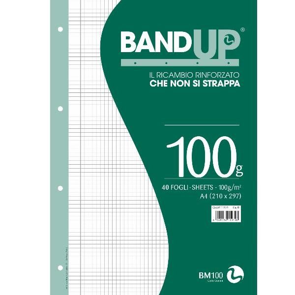 Ricambi forati rinforzati BandUP A4 100gr 40fg 4mm c/margine BM