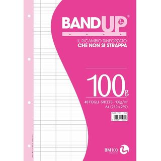 Ricambi forati rinforzati BandUP A4 100gr 40fg rigo di 1a BM