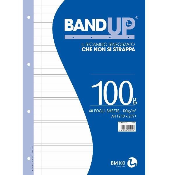 Ricambi forati rinforzati BandUP A4 100gr 40fg rigo di 3a BM