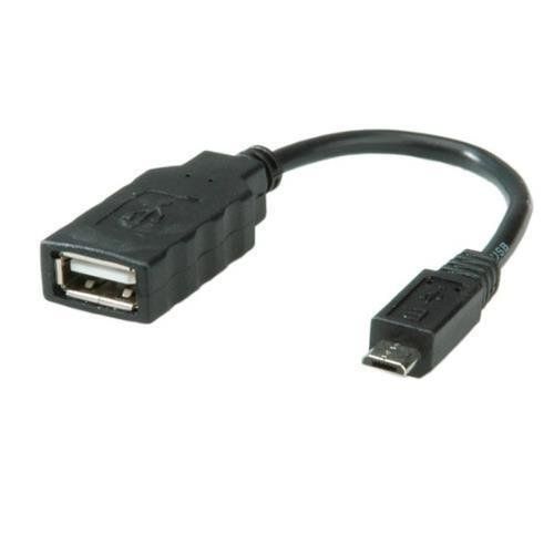 Roline - Cavo USB - Micro-USB Tipo B (M) a USB (F) - USB 2.0 OTG - nero