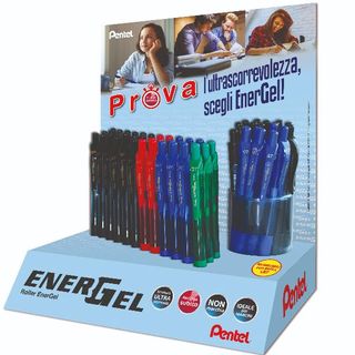 Roller Energel X - a scatto - 0,7 mm - Pentel - expo 60 pezzi