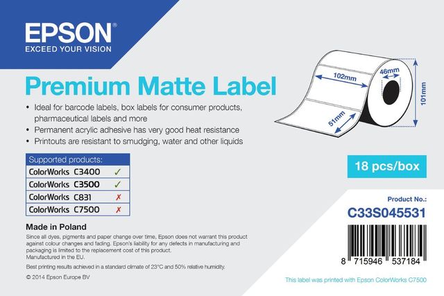 S045531 NR.650 ETICHETTE 102X51MM