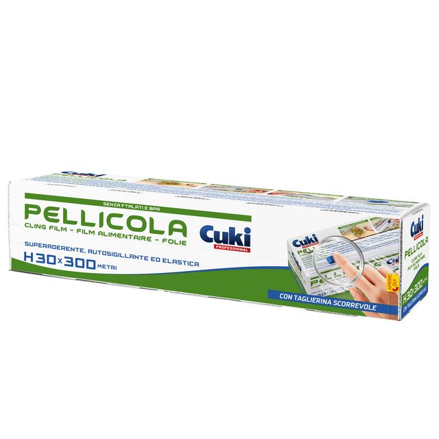Roll pellicola trasparente - con seghetto - 300 mm x 300 m - PVC - Cuki Profess…