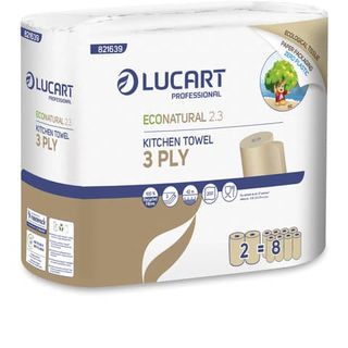 Rotoli asciugatutto 3 veli Econatural Lucart Professional 2.3 Conf. 2 rotoli - …