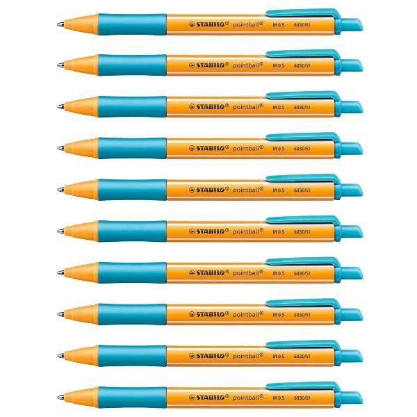 STABILO pointball - Penna a sfera - turchese - 0.5 mm - medio - retrattile