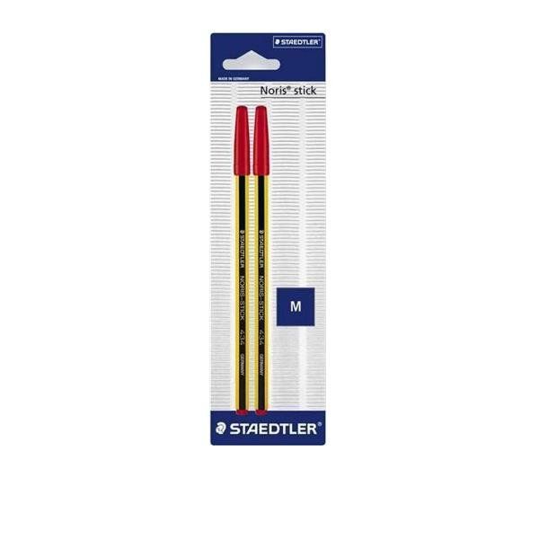 STAEDTLER Noris stick 434 - Penna a sfera - rosso - medio (pacchetto di 2)