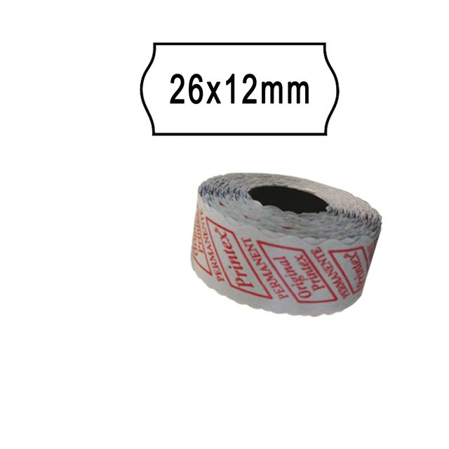 Rotolo da 1000 etichette a onda per Printex Smart 8/2612 - 26x12 mm - adesivo p…