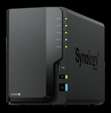 SYNOLOGY DS225+ DISKSTATION NAS 2 BAY SATA CELERON J4125 RAM 2GB DDR4 1 LAN RJ …