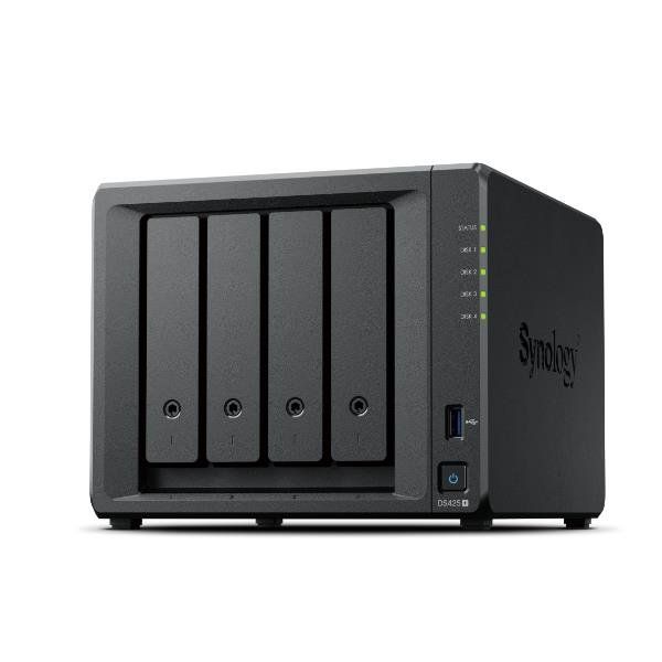 SYNOLOGY NAS TOWER 4X SATA, 2X NVME, MAX 40 CAM, CELERON J4125, 2GB RAM, 2.5GBE…