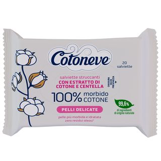 Salvietta struccante - pelli delicate - cotone - Cotoneve - conf. 20 pezzi