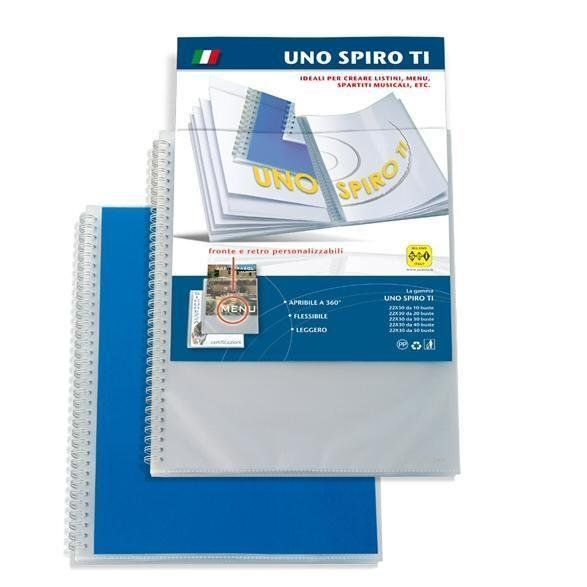 SEI UNO SPIRO TI - Porta listini - 50 compartimenti - per A4 - blu