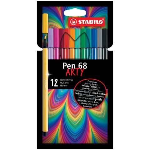 STABILO ARTY Pen 68 - Penna punta in fibra - colori assortiti brillanti - inchi…