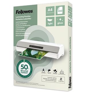 Scatola 100 pouches riciclate 80mic A4 Fellowes