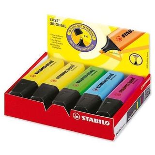 STABILO BOSS ORIGINAL - Evidenziatore - blu fosforescente, giallo fluorescente,…