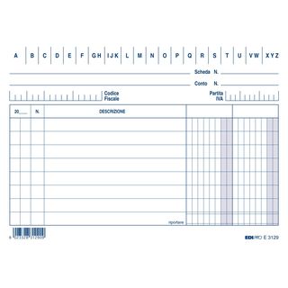Schede - 2 colonne - 10,5 x 15 cm (orizzontale) - Edipro - conf. 100 pezzi