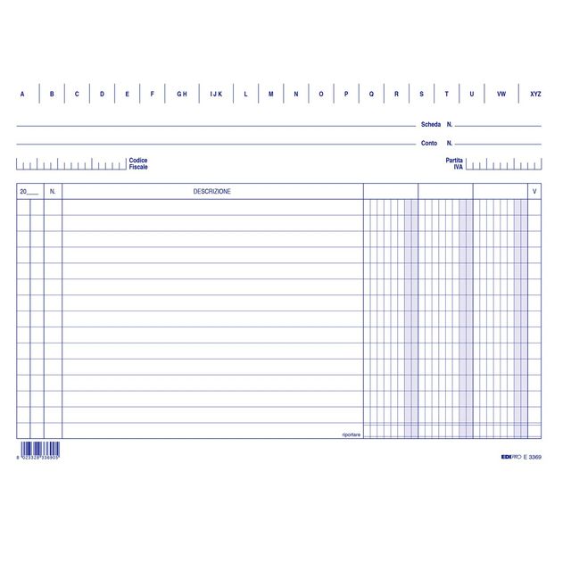 Schede - 3 colonne - 17 x 24 cm orizzontale - Edipro - conf. 100 pezzi