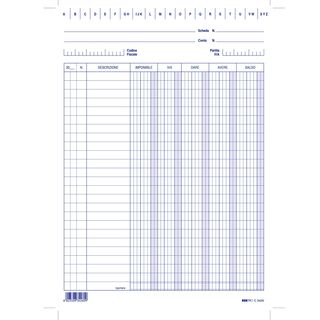 Schede - dare/avere/saldo/iva - 24x17 cm (verticale) - Edipro - conf. 100 pezzi