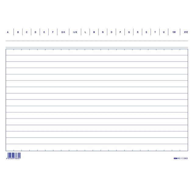 Schede in cartoncino rigate - 17 x 24 cm orizzontale - Edipro - conf. 100 pezzi