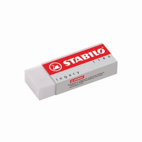 STABILO Legacy 1186 - Gomma - 2.2 x 1.1 x 6.2 cm - bianco - PVC (pacchetto di 2…