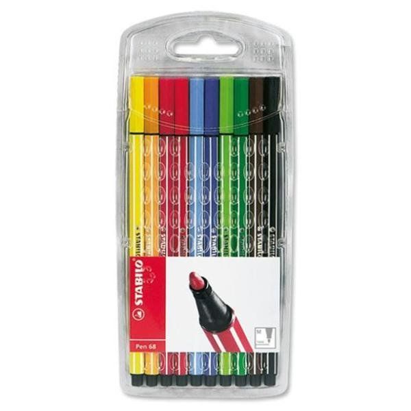 STABILO Pen 68 - Penna punta in fibra - colori assortiti - inchiostro base acqu…
