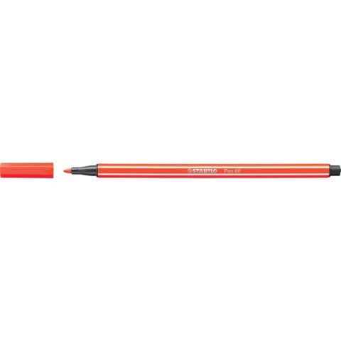 STABILO Pen 68 - Penna punta in fibra - rosso chiaro - inchiostro base acqua - …