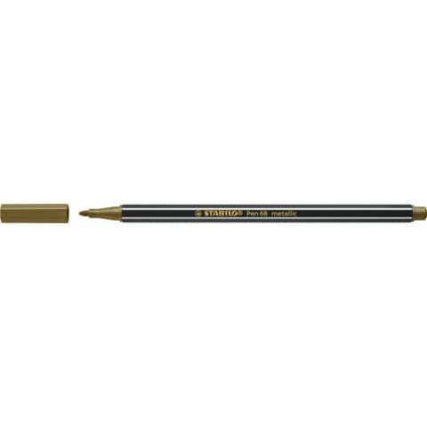 STABILO Pen 68 metallic - Penna punta in fibra - oro - inchiostro base acqua - …