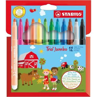 STABILO Trio Jumbo - Penna punta in fibra - non permanente - colori assortiti -…