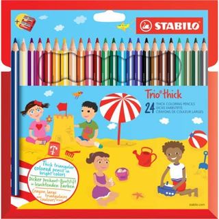 STABILO Trio long - Pastello colorato - colori assortiti - 4.2 mm - larga (pacc…