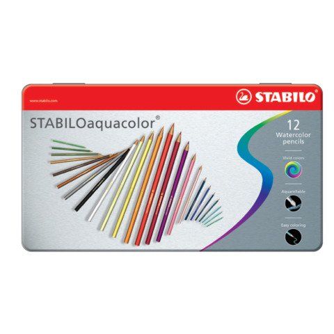 STABILO aquacolor - Pastello colorato - 2.8 mm (pacchetto di 12)