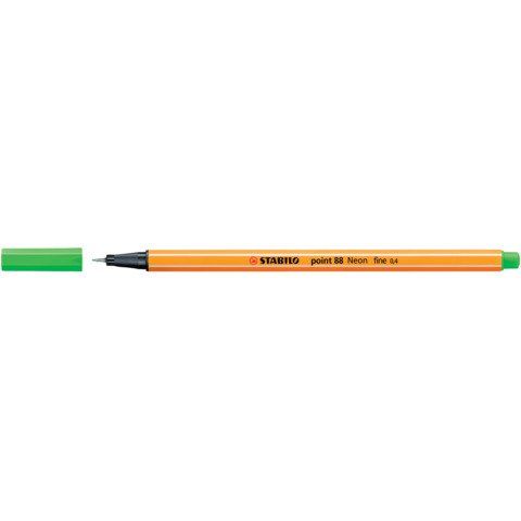 STABILO point 88 - Penna a punta sottile - verde neon - 0.4 mm - fine