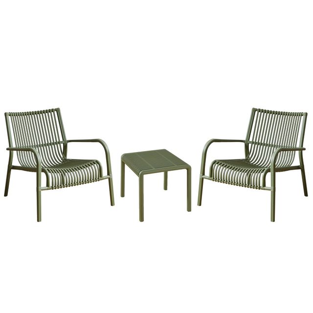Set da giardino Bamby con poltrone e tavolino verde Verdelook