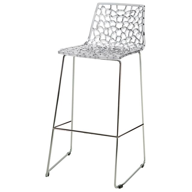 Sgabello Spider Fix - 44 x 53 x 96 cm - policarbonato - trasparente - Grandsole…