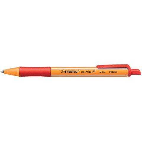 STABILO pointball - Penna a sfera - rosso - 0.5 mm - medio - retrattile