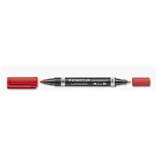 STAEDTLER Lumocolor duo - Pennarello a due punte - permanente - rosso - 1.5 mm …
