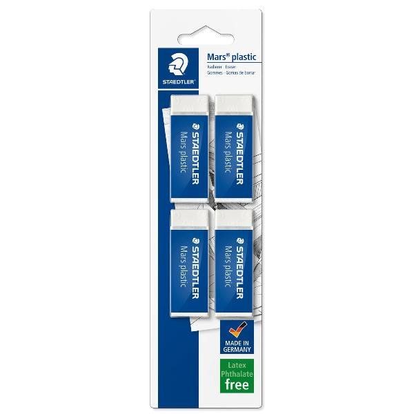STAEDTLER Mars plastic - Gomma - 6.5 x 2.3 x 1.3 cm - bianco - vinile (pacchett…