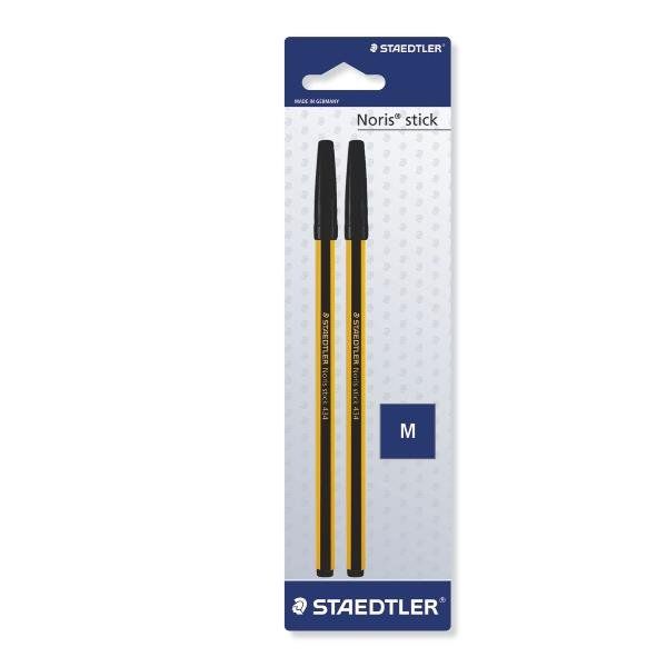 STAEDTLER Noris stick 434 - Penna a sfera - nero - medio (pacchetto di 2)