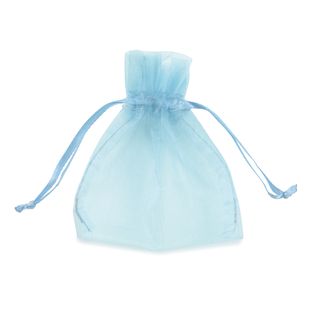 Sacchetti bomboniera Milly - 8,5 x 10 cm - organza - celeste - PNP - conf. 20 p…