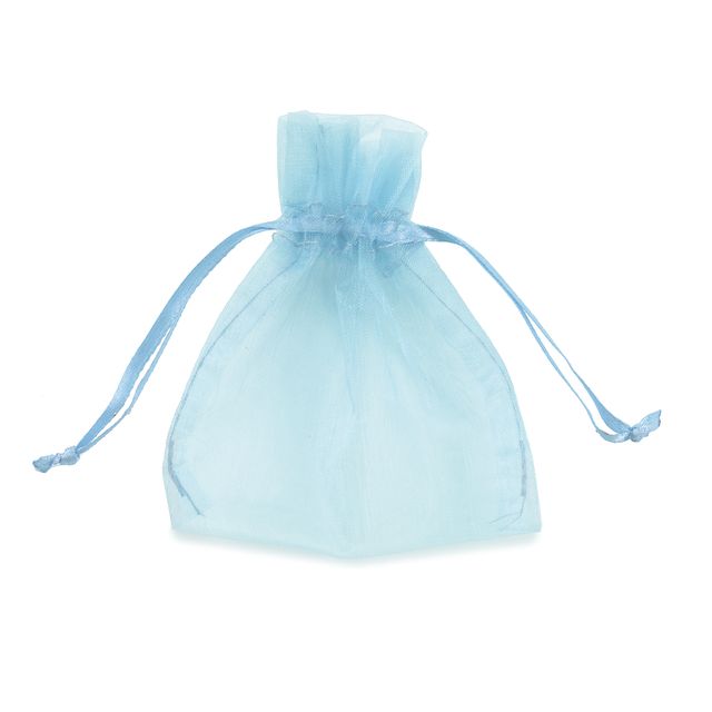 Sacchetti bomboniera Milly - 8,5 x 10 cm - organza - celeste - PNP - conf. 20 p…