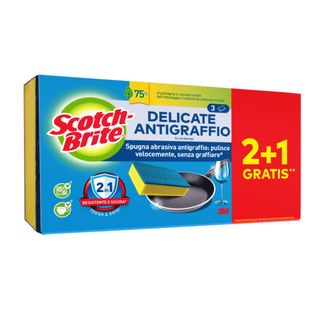 Spugna abrasiva antigraffio Scotch-Brite® Delicate cardboard conf. 2+1 OMAGGIO …